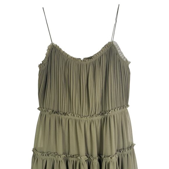 NWT Banana Republic Tigers Eye Green Strappy Midi Dress Size 10 Spaghetti Strap - Picture 7 of 15